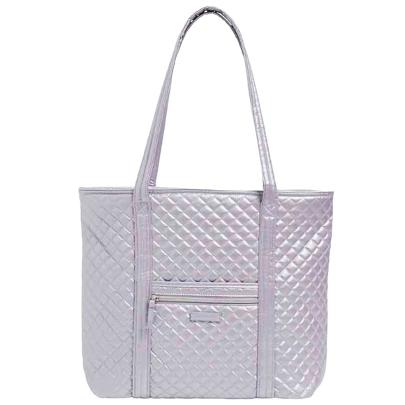 Vera Bradley Handbags - Vera Bradley Iconic Tote Lavender Pearl Quilted Metallic Bag Large Pearlized